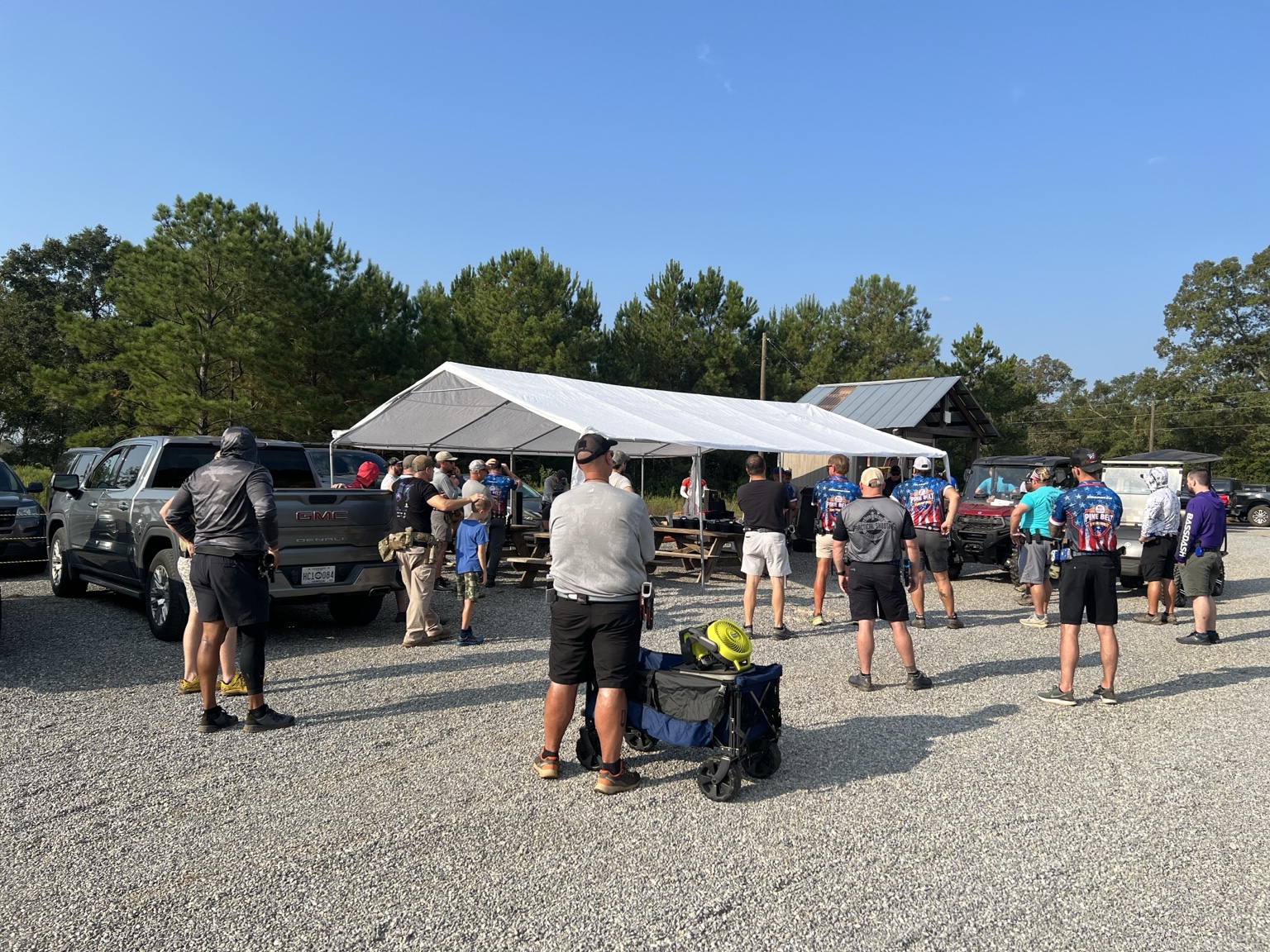 Competitors gathered before a match at NRF